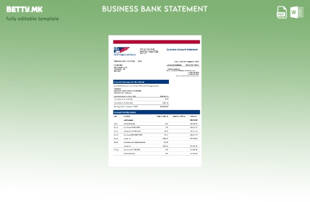 модерен стил Прва цврста изјава на Народна банка Шаблон Word и PDF